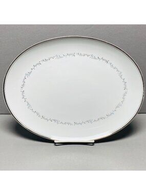 Fashion Manor Fine China Arabesque Oval Platter 14" Floral Scroll Japan